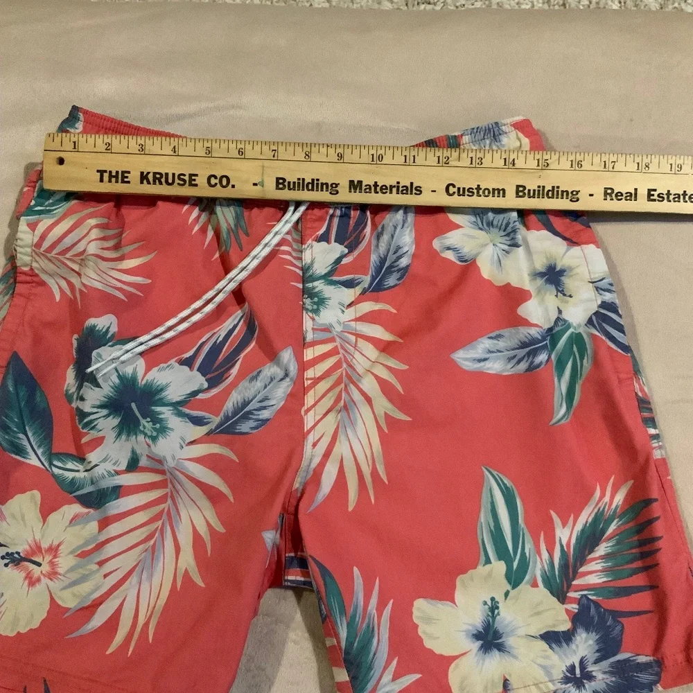 Goodfellow & Co Pink Blue  Floral M Swim Trunks Tropical Eclectic Grandpa
